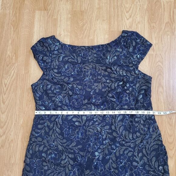 Brianna Lace Column Sequined Gown - Picture 9 of 13